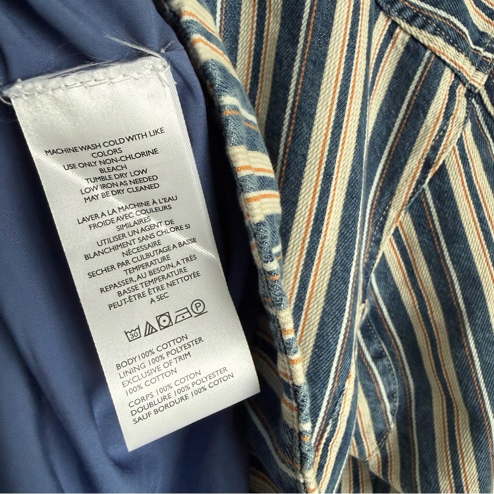Free People We The Free Striped Denim Barn Coat - Picture 12 of 12